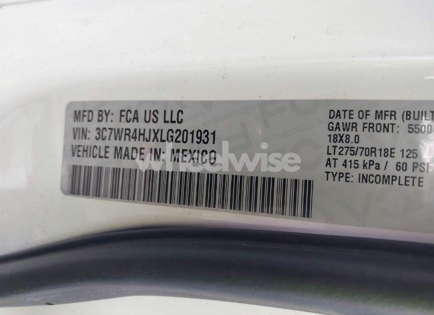 Photo 9 of 2020 Ram 2500 TRADESMAN 4X2 8' BOX (VIN 3C7WR4HJXLG201931)