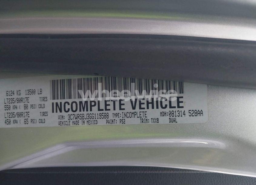 Photo 8 of 2016 Ram 3500 CHASSIS TRADESMAN/SLT (VIN 3C7WRSBJ3GG119588)