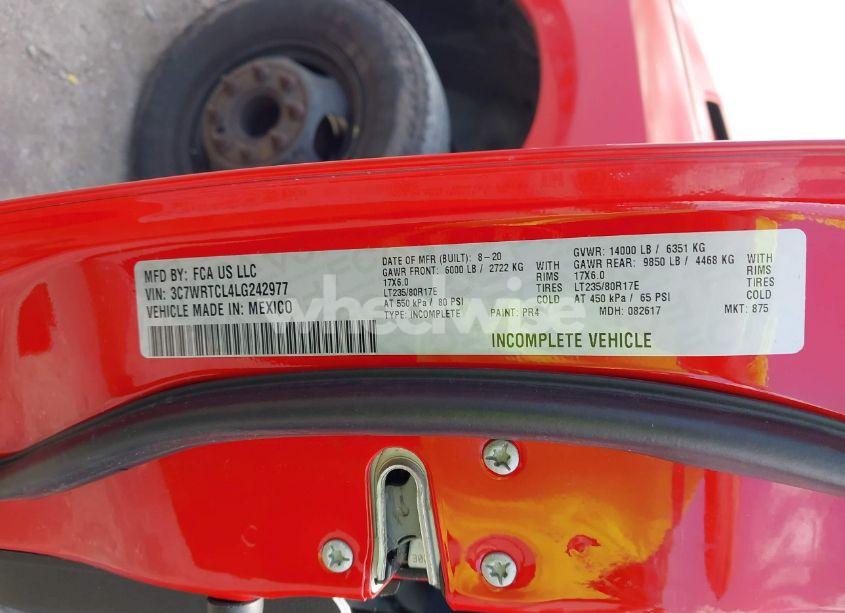 Photo 8 of 2020 Ram 3500 CHASSIS TRADESMAN/SLT/LARAMIE/LIMITED (VIN 3C7WRTCL4LG242977)