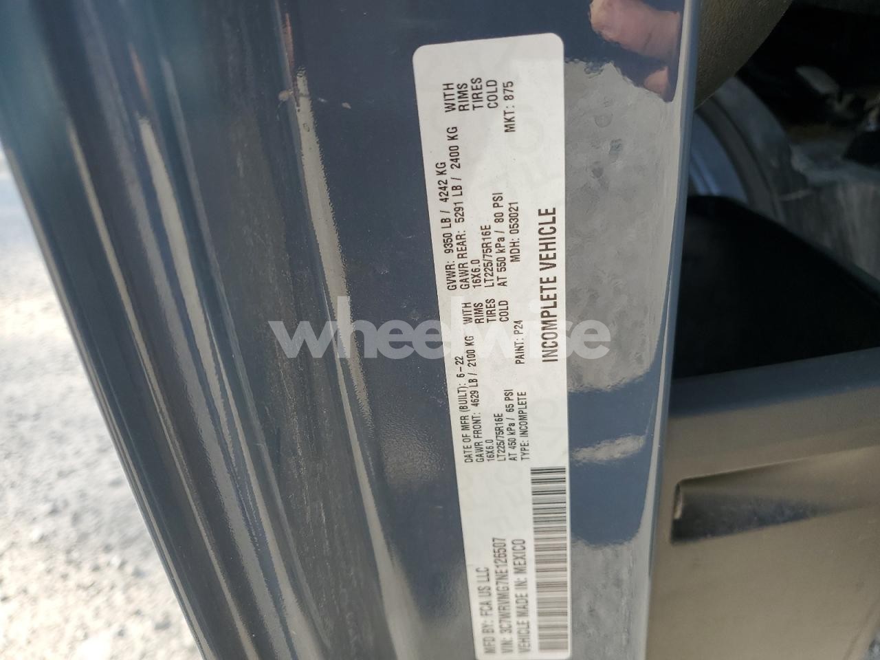 Photo 13 of 2022 RAM PROMASTER 3500 3500 STANDARD N/A (VIN 3C7WRVMG7NE126507)