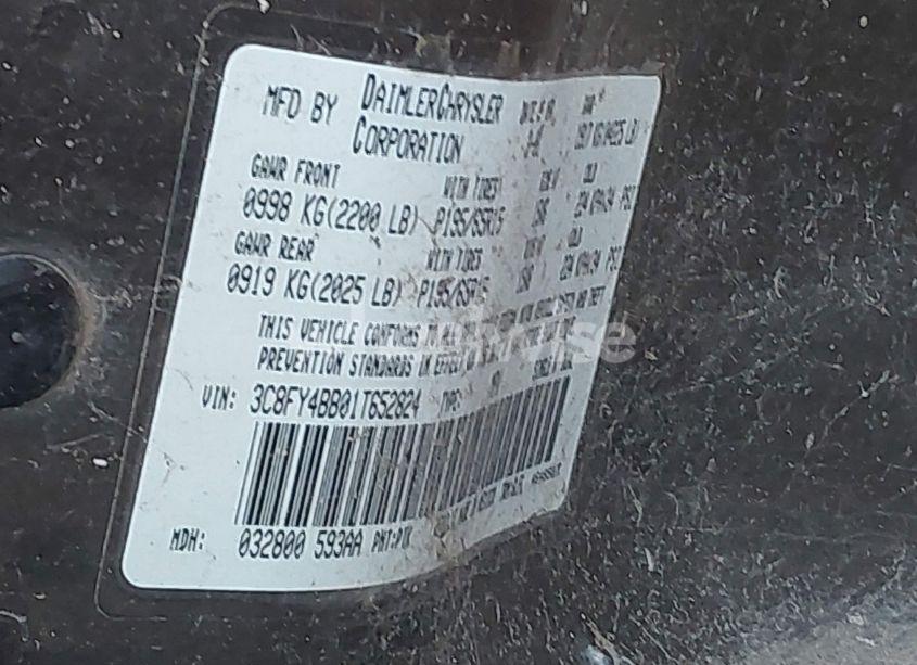 Photo 9 of 2001 Chrysler Pt CRUISER (VIN 3C8FY4BB01T652824)