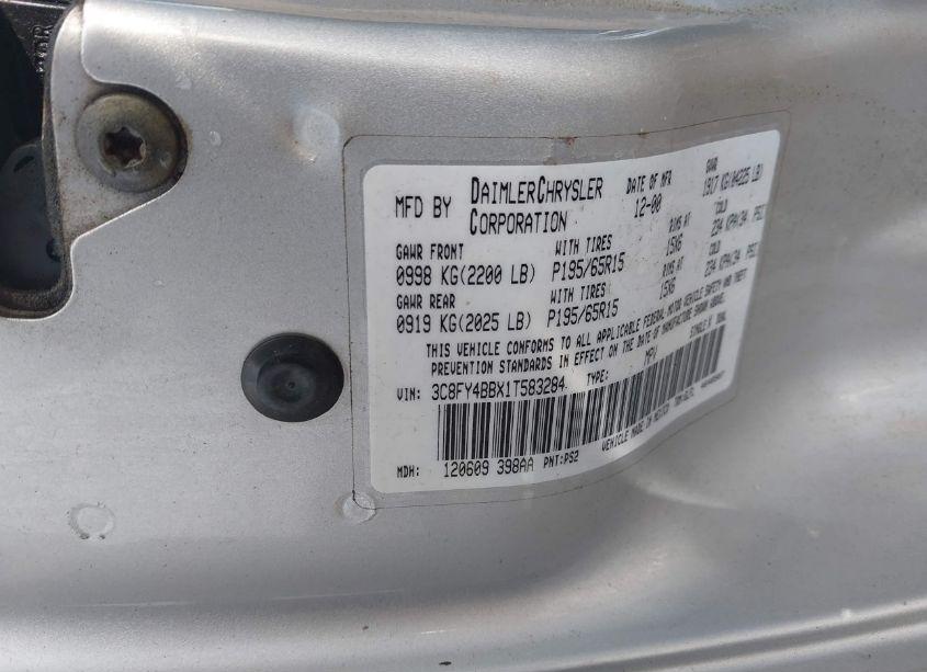 Photo 9 of 2001 Chrysler Pt CRUISER (VIN 3C8FY4BBX1T583284)