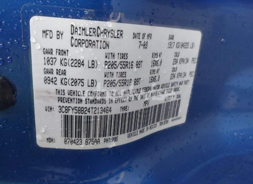 Photo 9 of 2004 Chrysler Pt CRUISER TOURING (VIN 3C8FY58B24T213464)