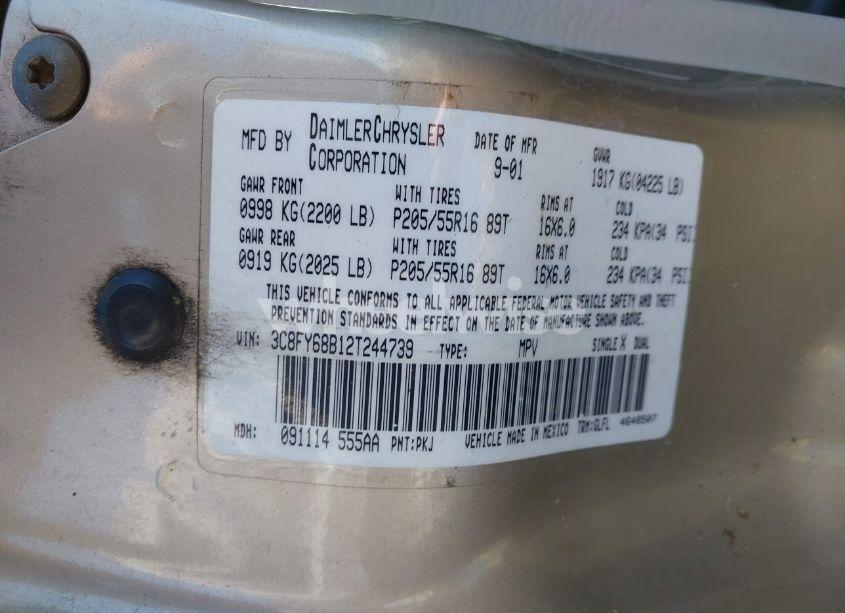 Photo 9 of 2002 Chrysler Pt CRUISER LIMITED (VIN 3C8FY68B12T244739)