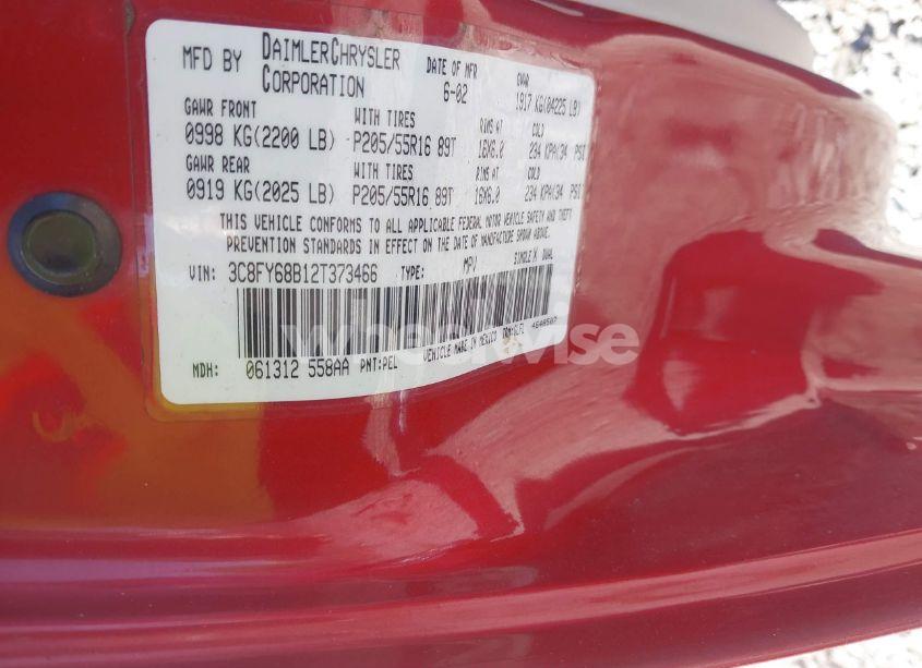 Photo 9 of 2002 Chrysler Pt CRUISER LIMITED (VIN 3C8FY68B12T373466)