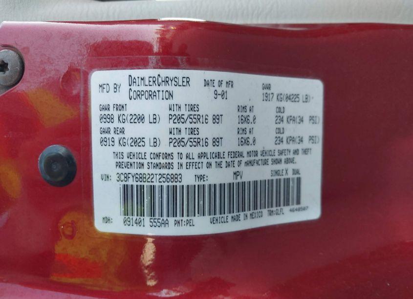 Photo 9 of 2002 Chrysler Pt CRUISER LIMITED (VIN 3C8FY68B22T256883)