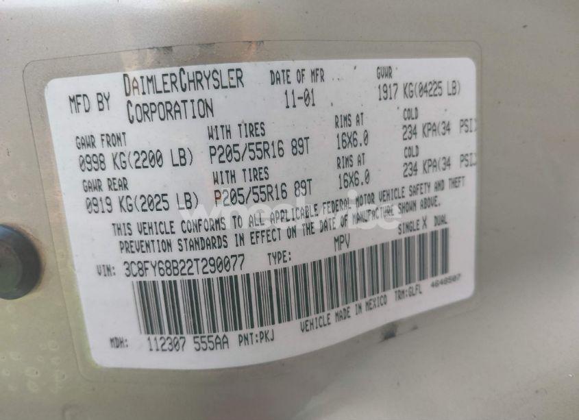 Photo 9 of 2002 Chrysler Pt CRUISER LIMITED/DREAM CRUISER (VIN 3C8FY68B22T290077)