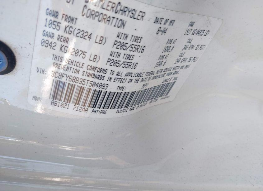 Photo 9 of 2005 Chrysler Pt CRUISER LIMITED (VIN 3C8FY68B35T504093)