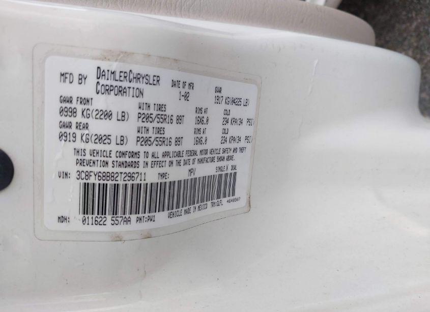 Photo 9 of 2002 Chrysler Pt CRUISER LIMITED (VIN 3C8FY68B82T296711)