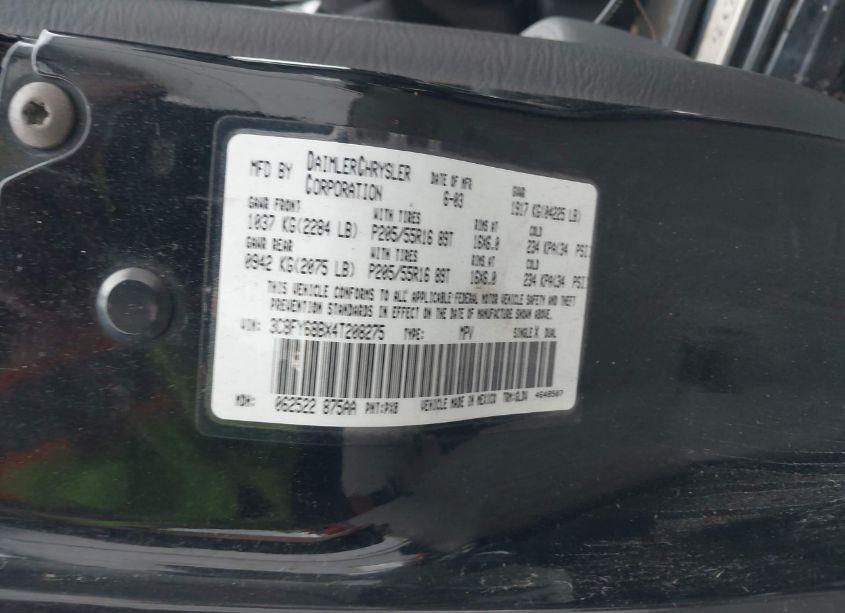 Photo 9 of 2004 Chrysler Pt CRUISER LIMITED (VIN 3C8FY68BX4T208275)