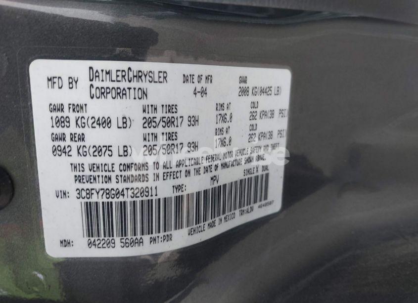 Photo 9 of 2004 Chrysler Pt CRUISER GT (VIN 3C8FY78G04T320911)