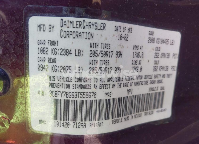 Photo 9 of 2003 Chrysler Pt CRUISER GT (VIN 3C8FY78G63T559670)