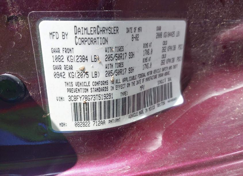 Photo 9 of 2003 Chrysler Pt CRUISER GT (VIN 3C8FY78G73T519291)