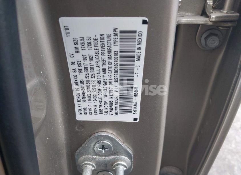 Photo 9 of 2008 Honda Cr-v LX (VIN 3CZRE38318G700183)