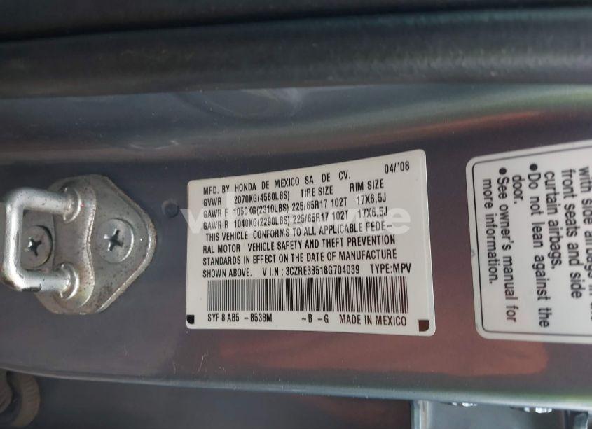 Photo 9 of 2008 Honda Cr-v EX (VIN 3CZRE38518G704039)