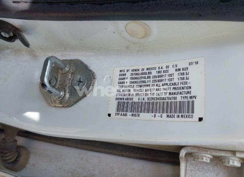 Photo 9 of 2010 Honda Cr-v LX (VIN 3CZRE3H33AG704760)