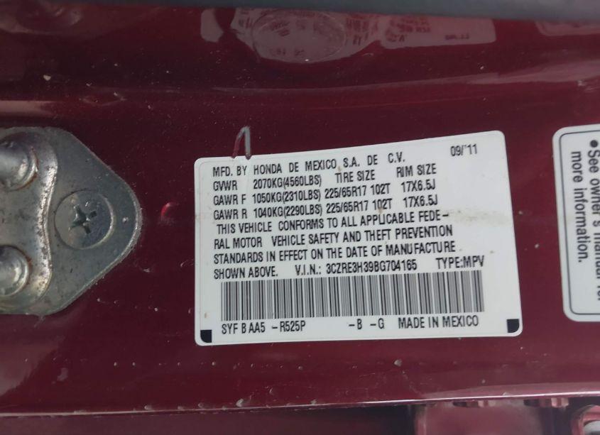 Photo 9 of 2011 Honda Cr-v LX (VIN 3CZRE3H39BG704165)