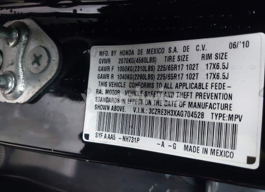 Photo 9 of 2010 Honda Cr-v LX (VIN 3CZRE3H3XAG704528)