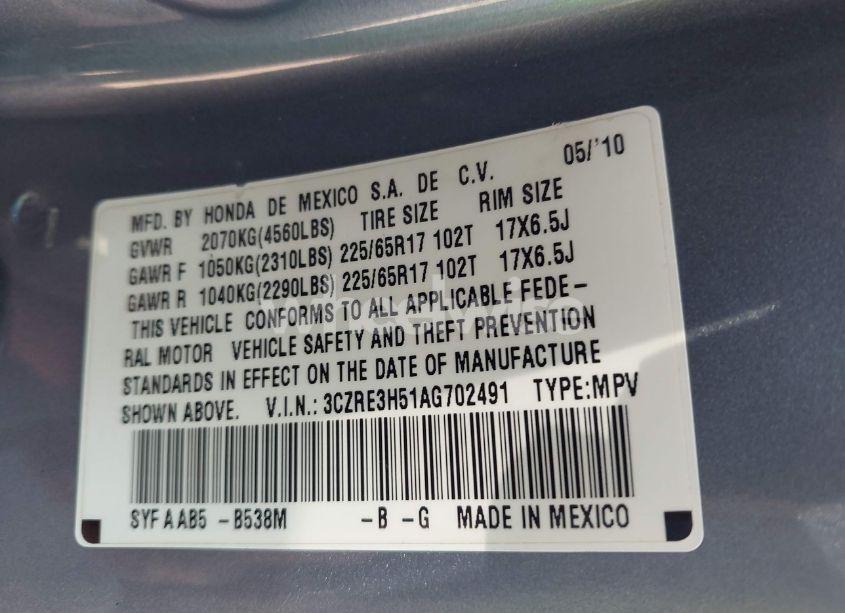 Photo 9 of 2010 Honda Cr-v EX (VIN 3CZRE3H51AG702491)