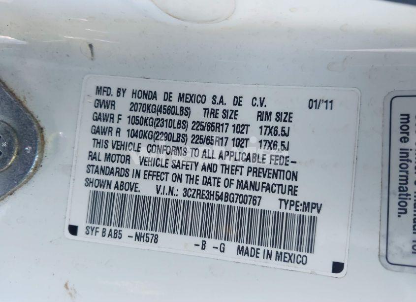 Photo 9 of 2011 Honda Cr-v EX (VIN 3CZRE3H54BG700767)