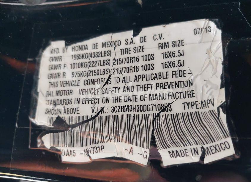 Photo 9 of 2013 Honda Cr-v LX (VIN 3CZRM3H30DG710863)