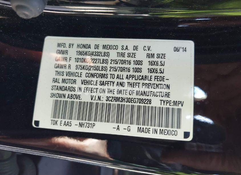 Photo 9 of 2014 Honda Cr-v LX (VIN 3CZRM3H30EG709228)