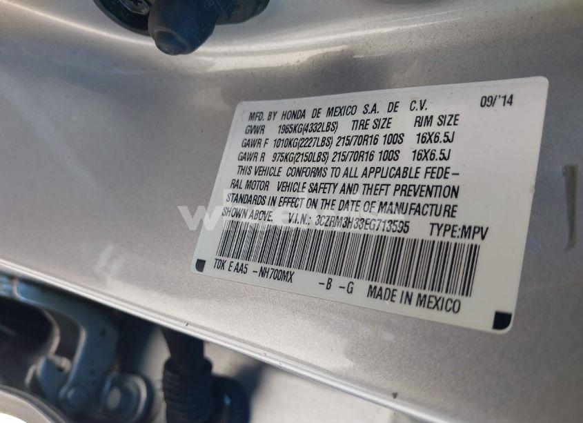 Photo 9 of 2014 Honda Cr-v LX (VIN 3CZRM3H33EG713595)