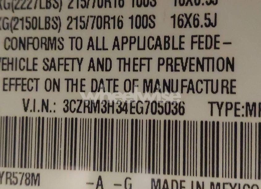 Photo 9 of 2014 Honda Cr-v LX (VIN 3CZRM3H34EG705036)