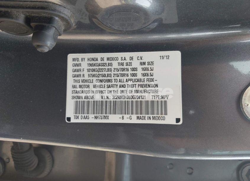 Photo 9 of 2013 Honda Cr-v LX (VIN 3CZRM3H36DG704131)