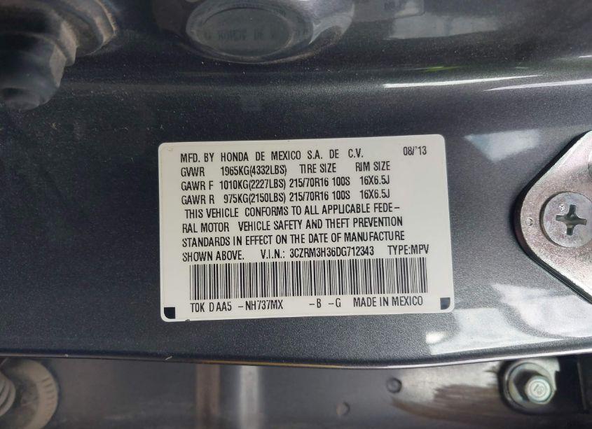 Photo 9 of 2013 Honda Cr-v LX (VIN 3CZRM3H36DG712343)