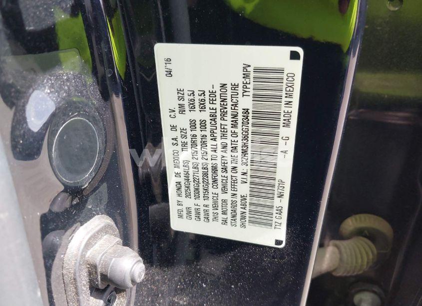 Photo 9 of 2016 Honda Cr-v LX (VIN 3CZRM3H36GG703484)