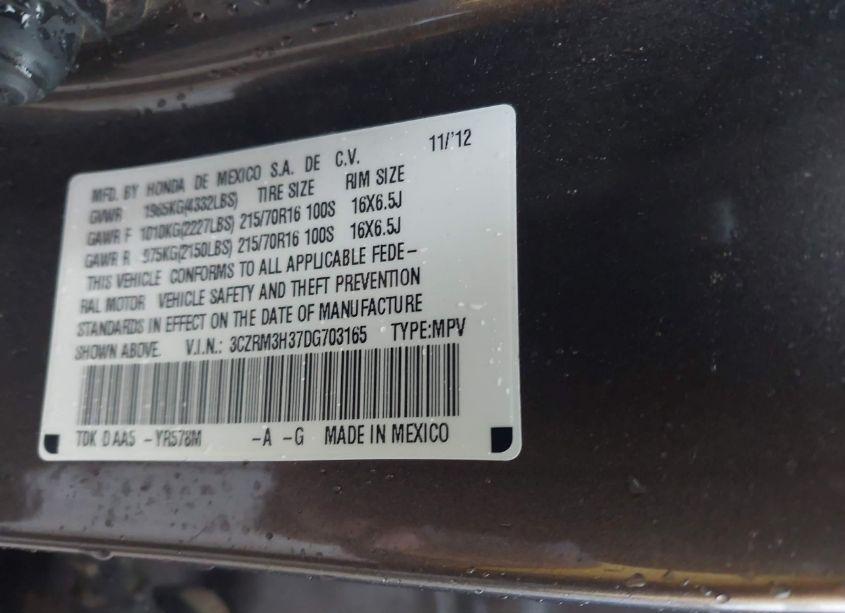 Photo 9 of 2013 Honda Cr-v LX (VIN 3CZRM3H37DG703165)