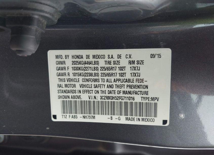 Photo 9 of 2015 Honda Cr-v EX (VIN 3CZRM3H52FG711016)