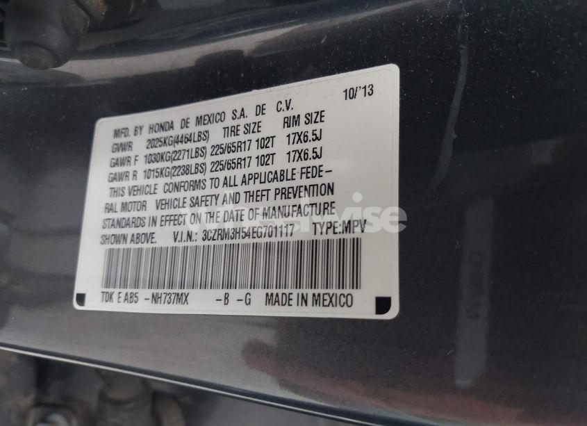 Photo 9 of 2014 Honda Cr-v EX (VIN 3CZRM3H54EG701117)