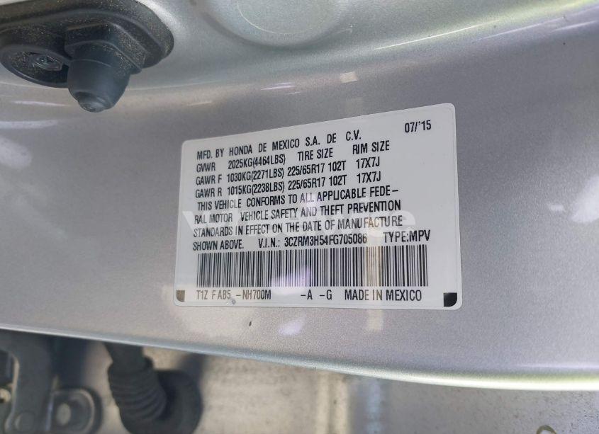 Photo 9 of 2015 Honda Cr-v EX (VIN 3CZRM3H54FG705086)