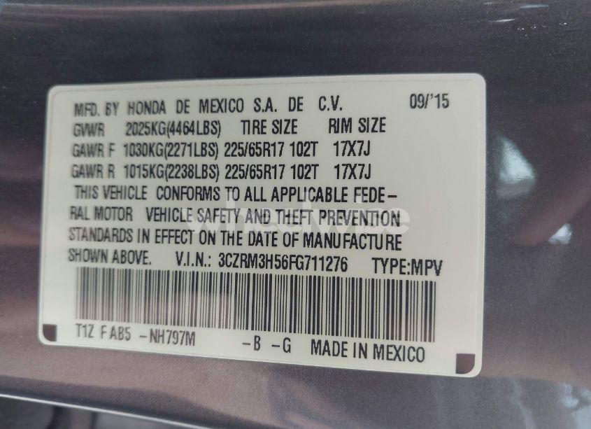 Photo 9 of 2015 Honda Cr-v EX (VIN 3CZRM3H56FG711276)