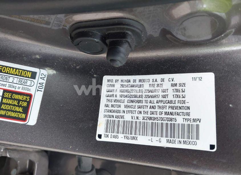 Photo 9 of 2013 Honda Cr-v EX (VIN 3CZRM3H57DG703815)