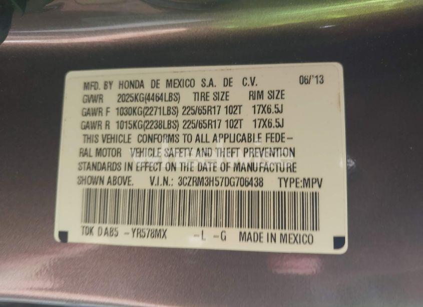 Photo 9 of 2013 Honda Cr-v EX (VIN 3CZRM3H57DG706438)