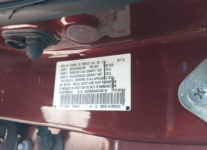 Photo 9 of 2015 Honda Cr-v EX (VIN 3CZRM3H58FG705110)