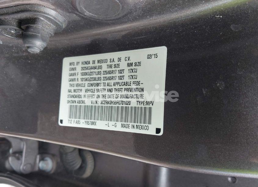 Photo 9 of 2015 Honda Cr-v EX (VIN 3CZRM3H59FG701020)