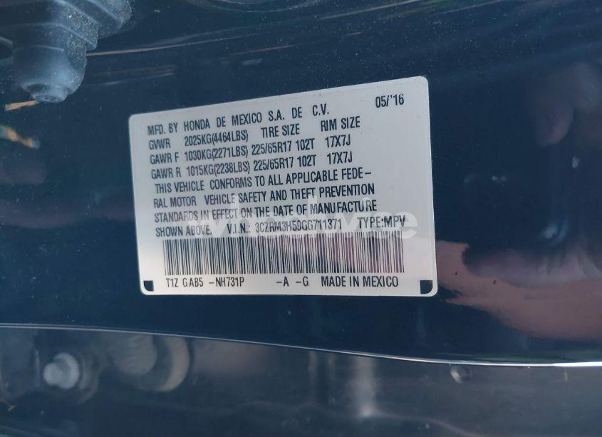 Photo 9 of 2016 Honda Cr-v EX (VIN 3CZRM3H59GG711371)