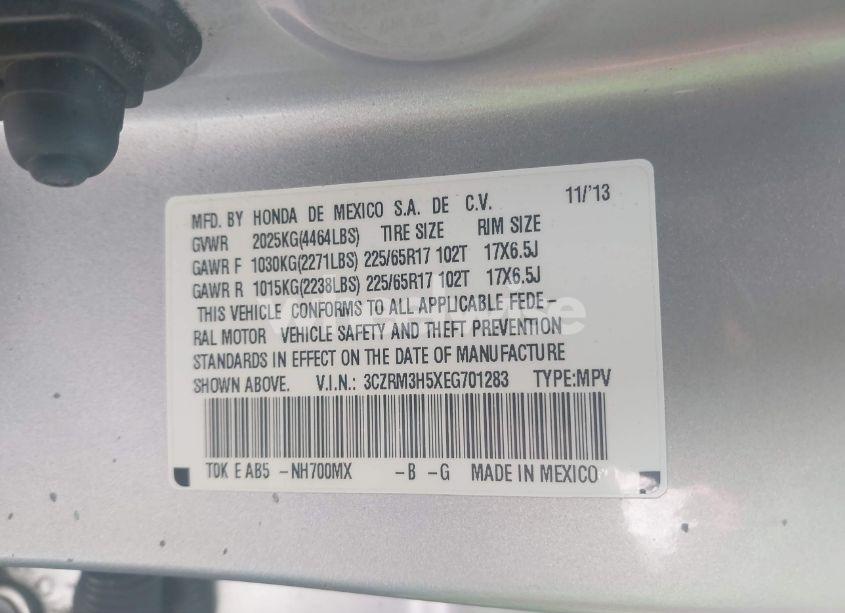 Photo 9 of 2014 Honda Cr-v EX (VIN 3CZRM3H5XEG701283)