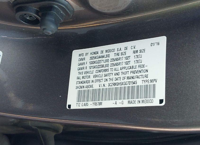 Photo 9 of 2016 Honda Cr-v EX (VIN 3CZRM3H5XGG701545)