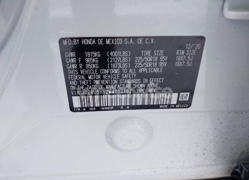 Photo 9 of 2021 Honda Hr-v 2WD SPORT (VIN 3CZRU5H12MM713162)