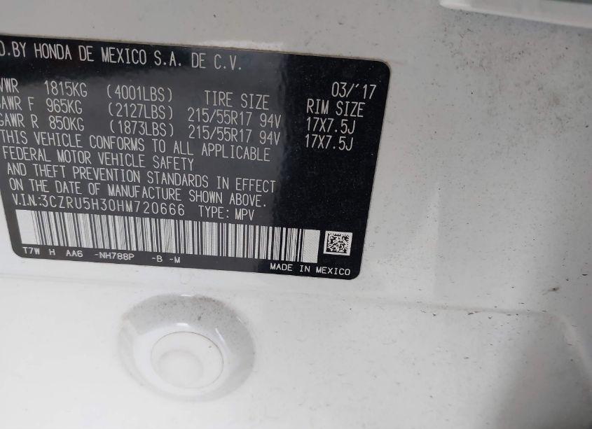 Photo 9 of 2017 Honda Hr-v LX (VIN 3CZRU5H30HM720666)