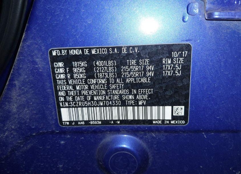 Photo 9 of 2018 Honda Hr-v LX (VIN 3CZRU5H30JM704330)