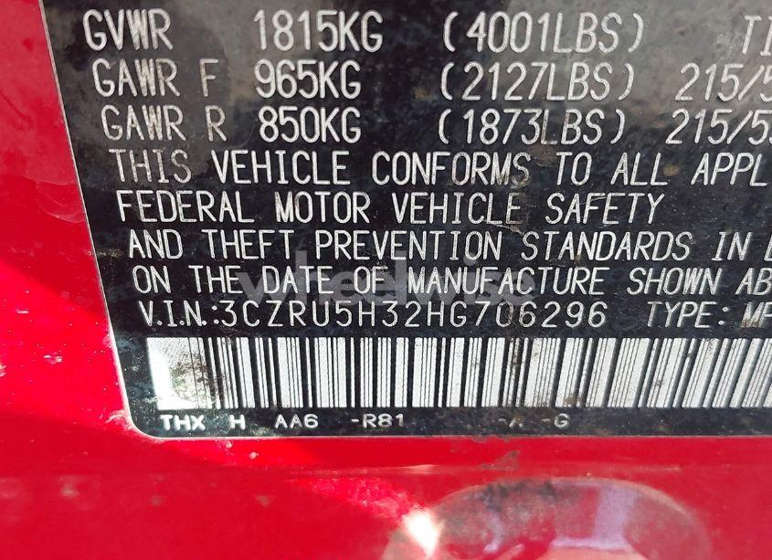 Photo 9 of 2017 Honda Hr-v LX (VIN 3CZRU5H32HG706296)