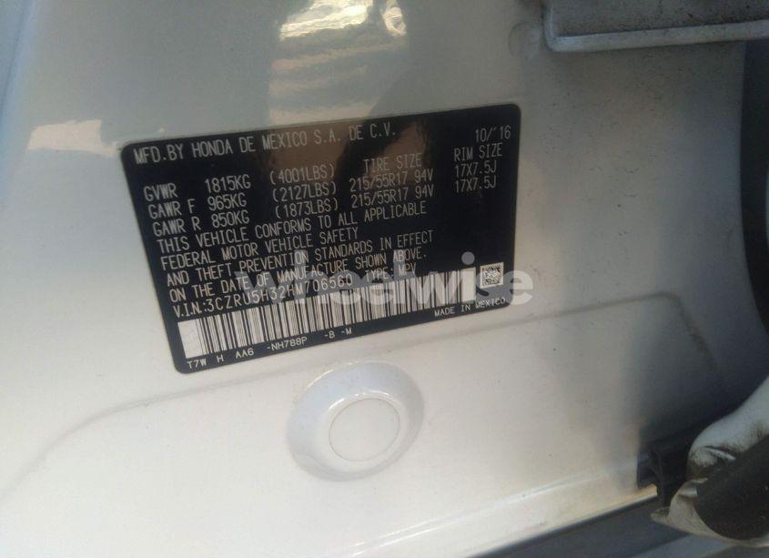 Photo 9 of 2017 Honda Hr-v LX (VIN 3CZRU5H32HM706560)