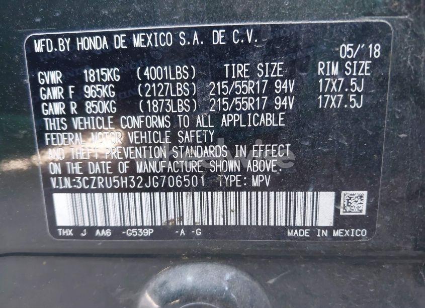 Photo 9 of 2018 Honda Hr-v LX (VIN 3CZRU5H32JG706501)