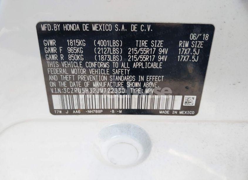 Photo 9 of 2018 Honda Hr-v LX (VIN 3CZRU5H32JM722330)